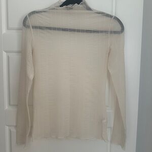 Dynamite Cream Sheer Ribbed Blouse